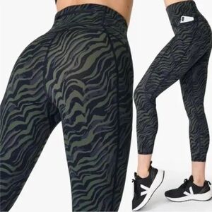 Sweaty Betty Zebra Print Leggings - Black and Green
